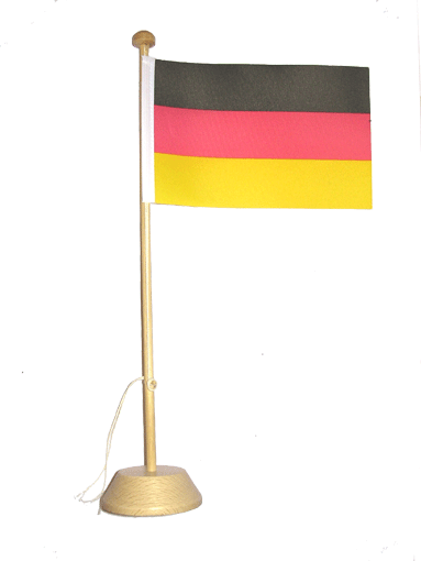Drapeau de table allemagne en bois vernis - Promociel