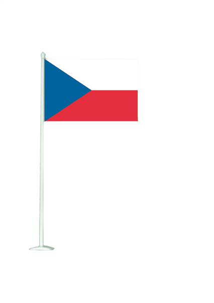 Drapeau de table pvc r&eacute;publique tch&egrave;que - Promociel