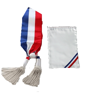 Echarpe tricolore argent 200 cm avec housse satin - Promociel