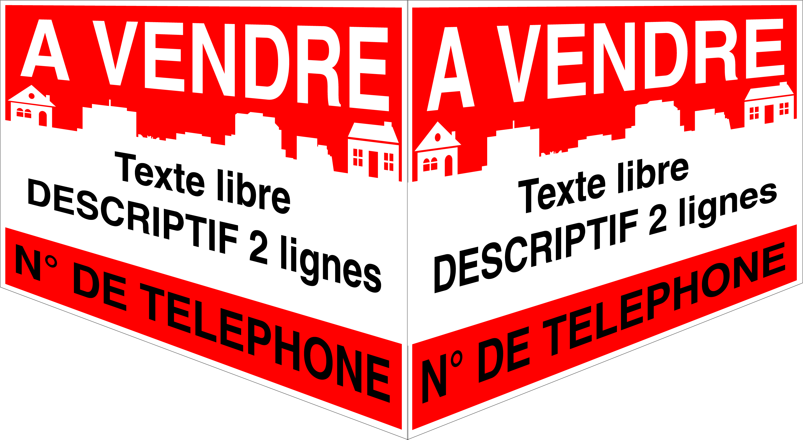 Panneau immobilier à vendre double format - Promociel