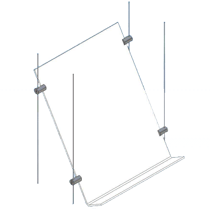 Porte brochure 1 x a4 incliné suspendu - Promociel