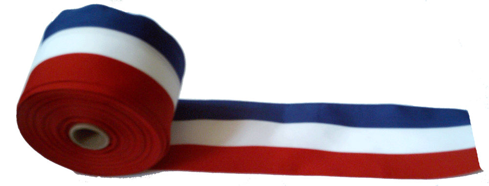 Ruban d'inauguration tricolore 55 mm - Promociel