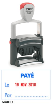 Tampon metal line payé le + date 5460l3 - Promociel