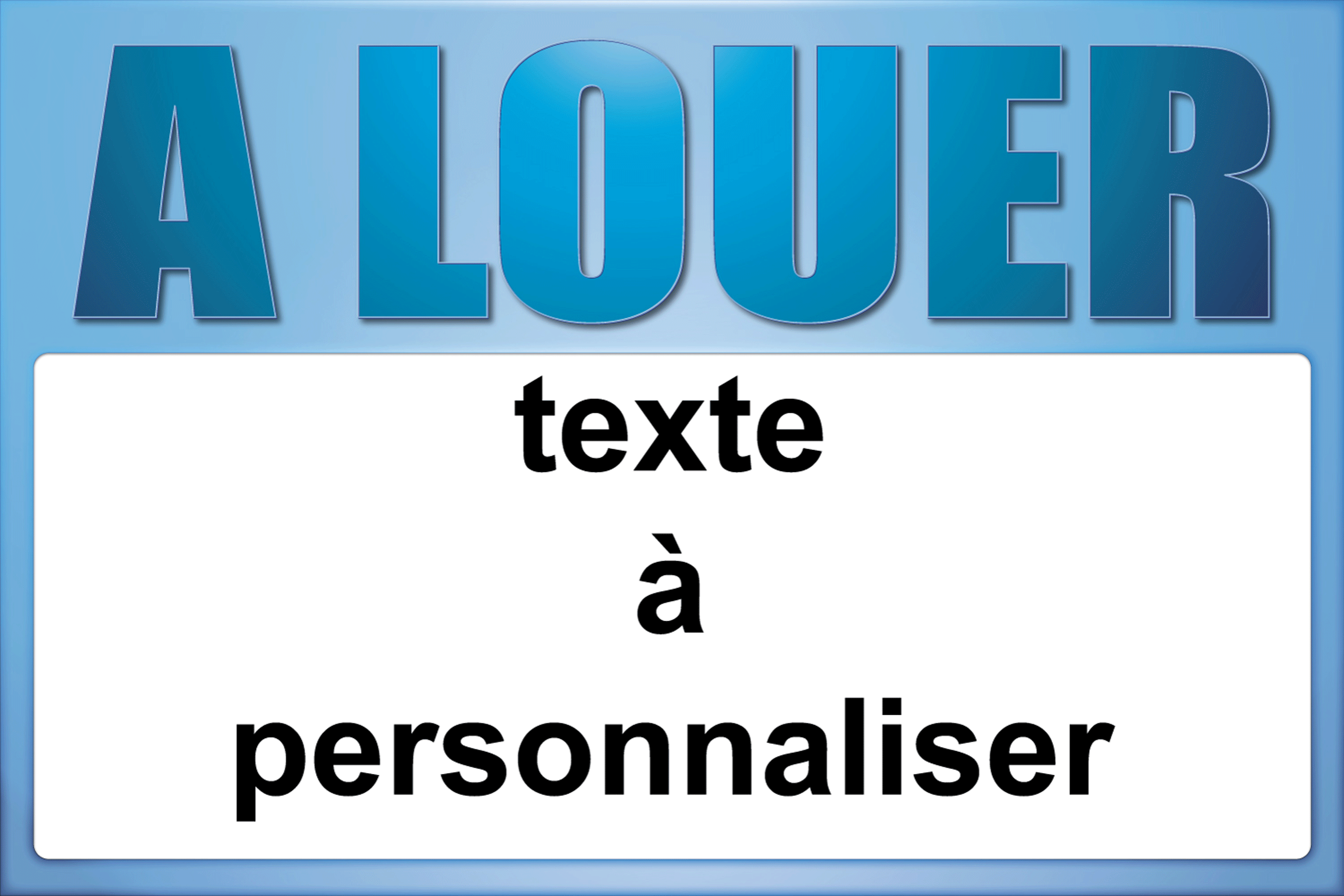 Panneau à louer 40 x 60 cm azur à personnaliser - Promociel