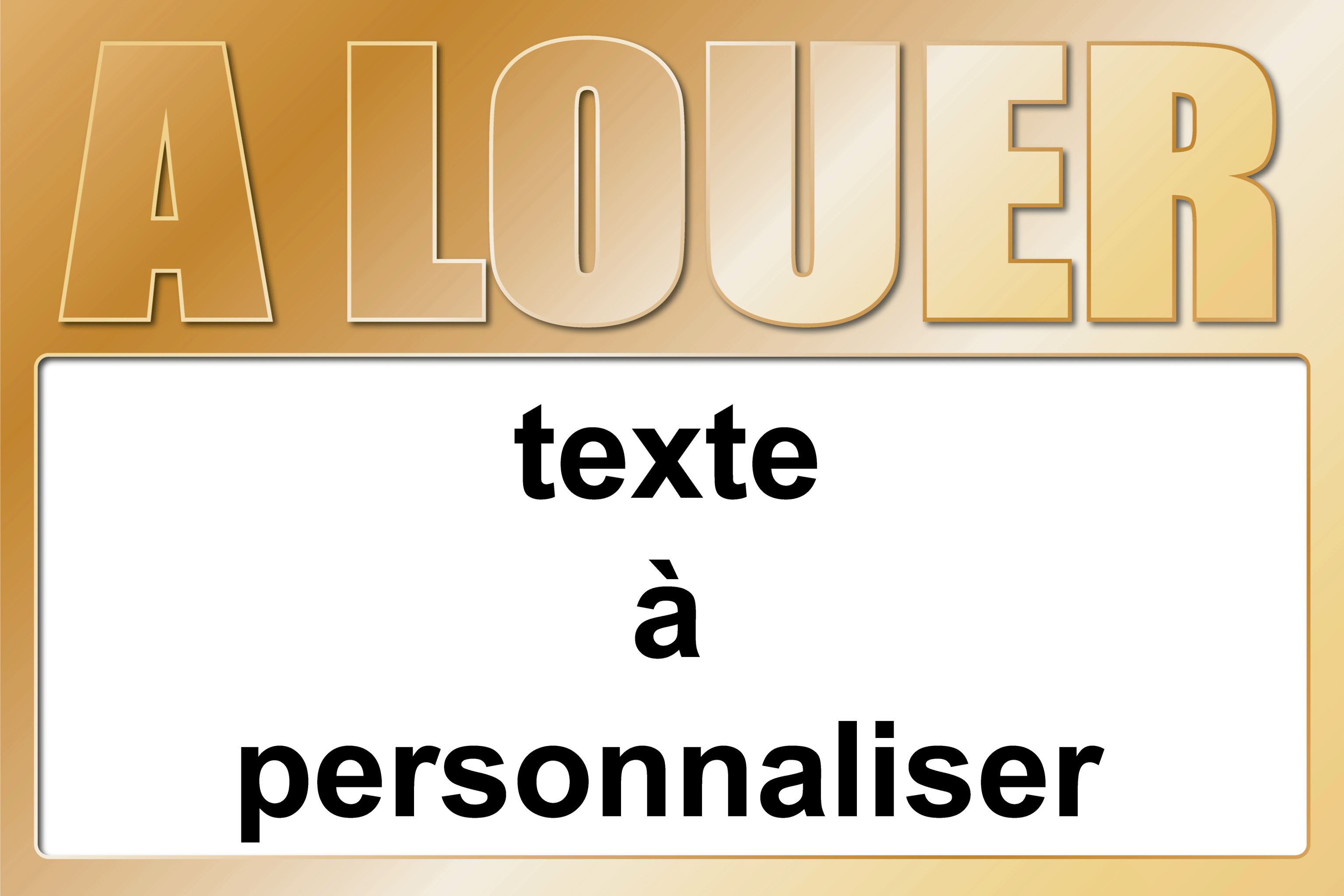 Panneau à louer 40 x 60 cm or à personnaliser - Promociel