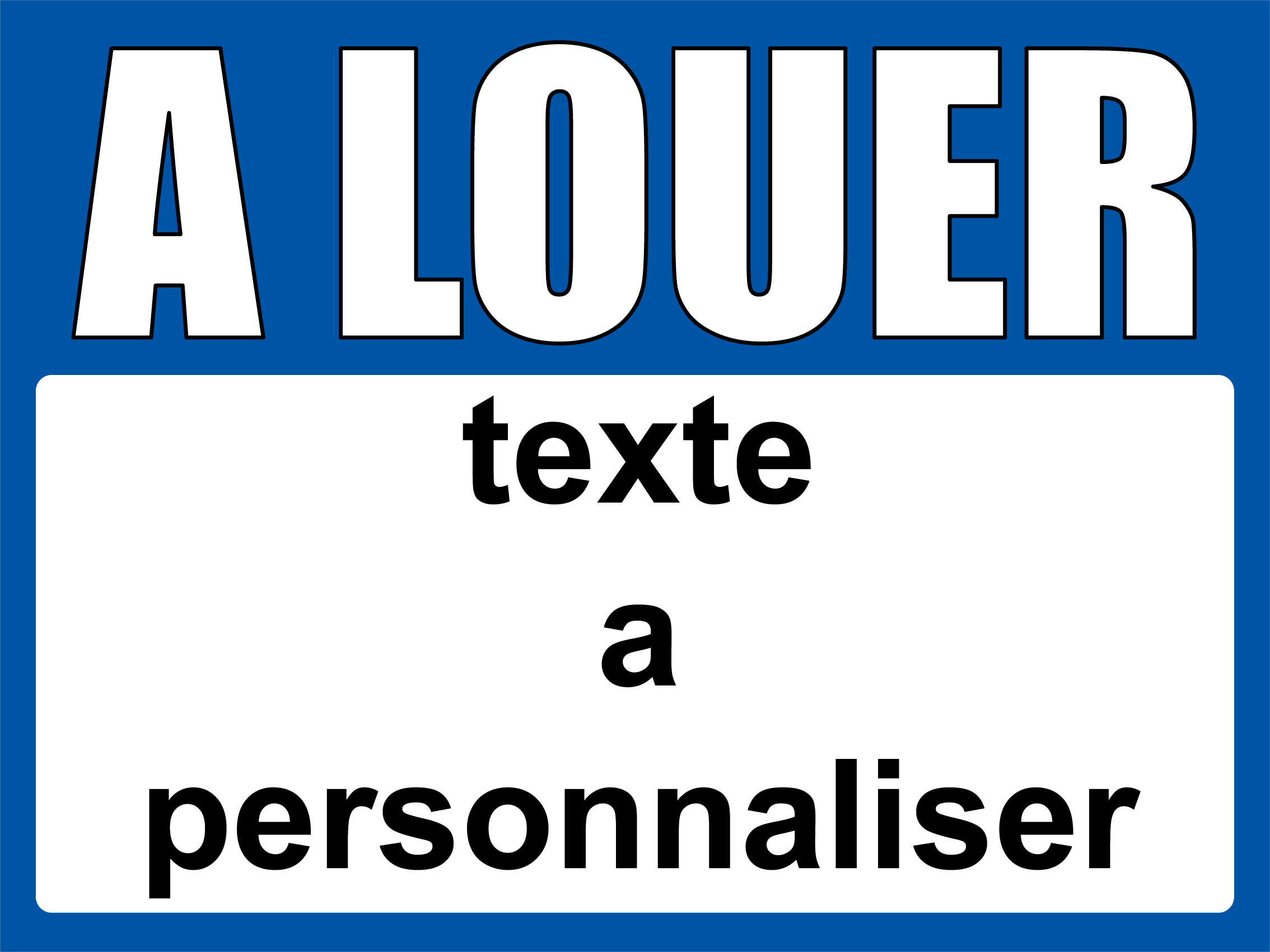 Panneau à louer 60 x 80 cm bleu à personnaliser - Promociel
