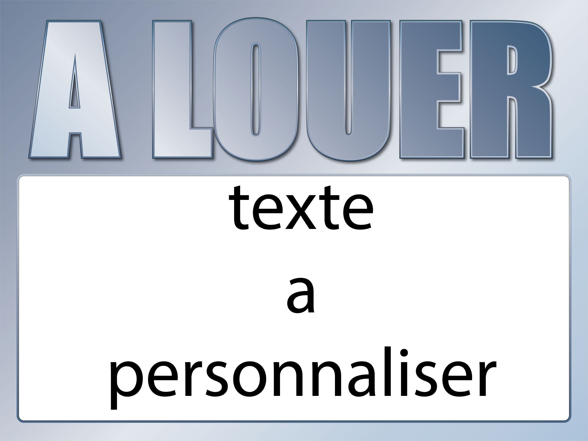 Panneau à louer 60 x 80 cm métal à personnaliser - Promociel