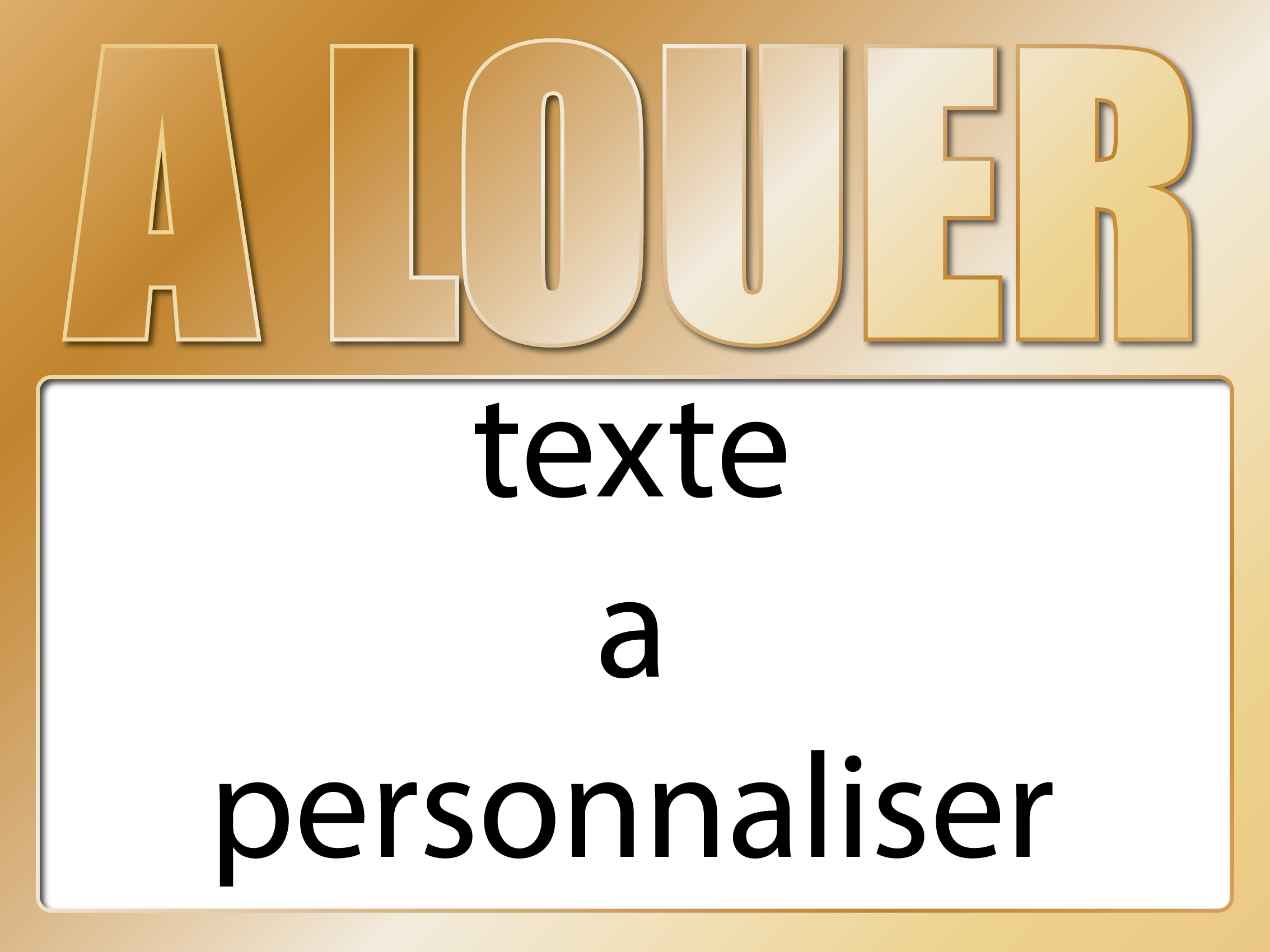 Panneau à louer 60 x 80 cm or à personnaliser - Promociel