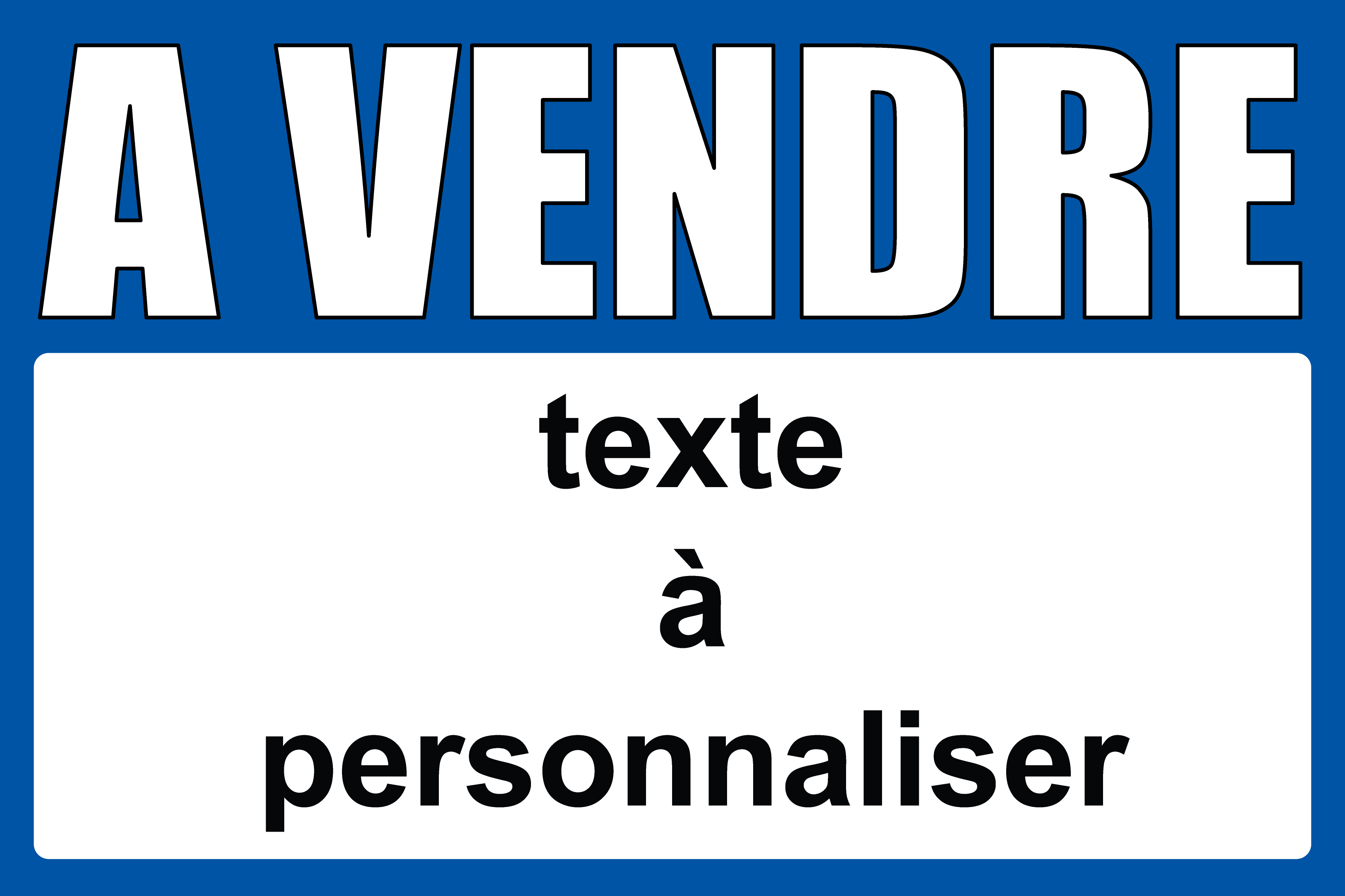 Panneau à vendre 120 x 80 cm bleu à personnaliser - Promociel