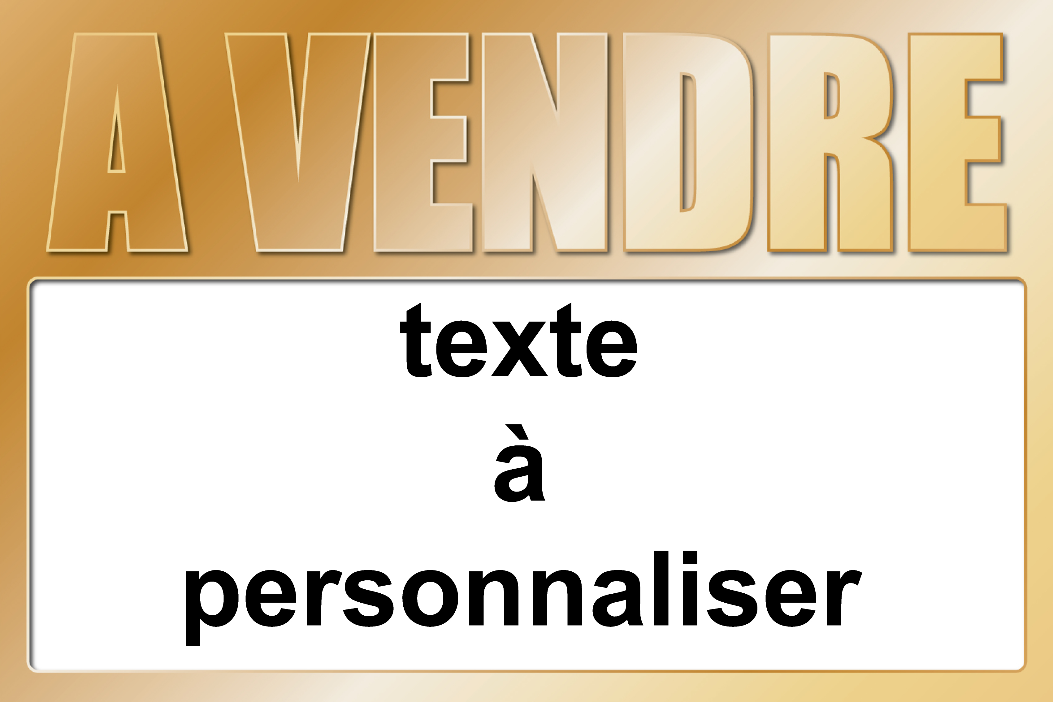 Panneau à vendre 120 x 80 cm or à personnaliser - Promociel