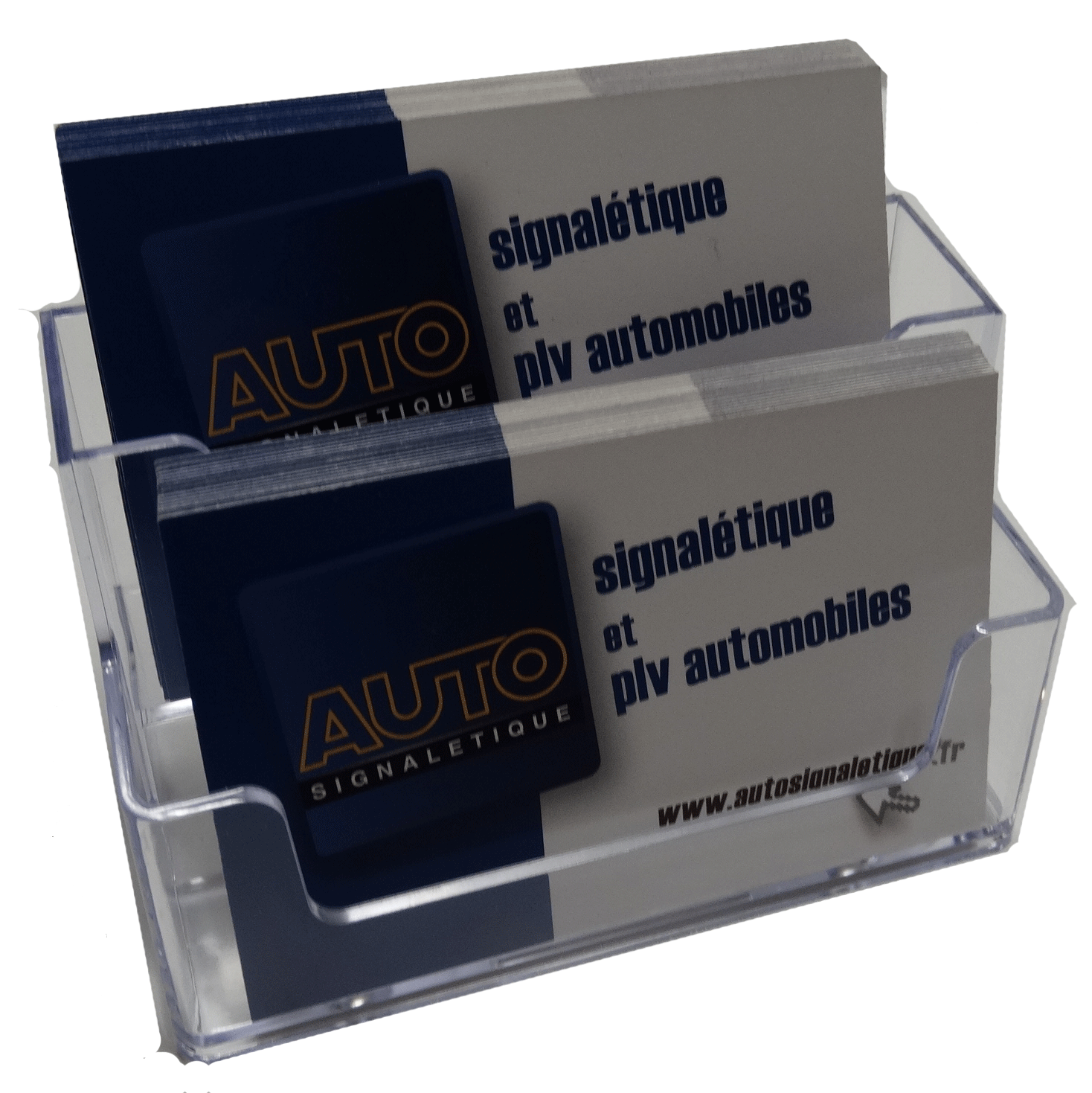 Présentoir de carte de visite 2 bacs ask502 - Promociel