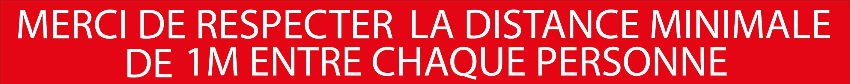 Bande de sol distance covid-19 rouge - Promociel