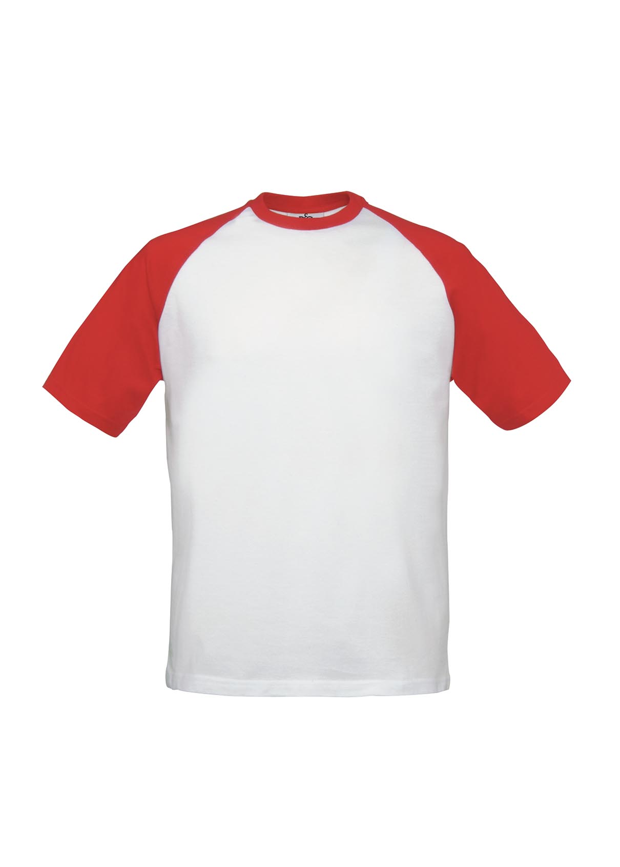 T-shirt baseball blanc et rouge - Promociel