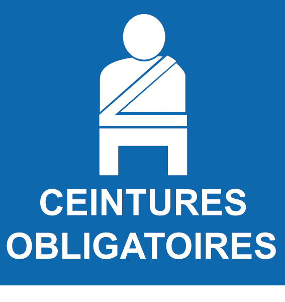 Panneau alu ceintures obligatoires - Promociel
