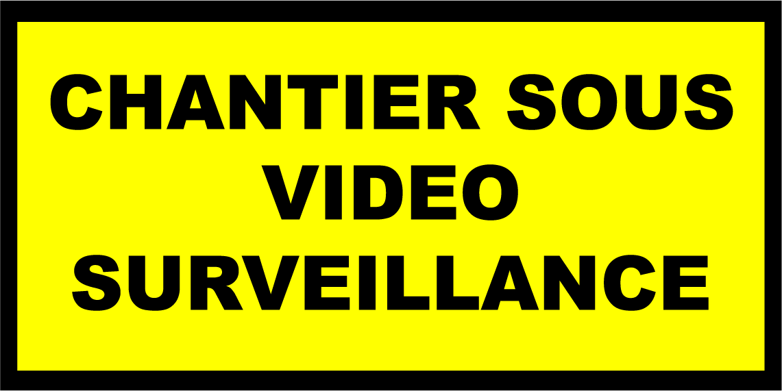 Autocollant chantier sous vidéo-surveillance le lot de 10 - Promociel