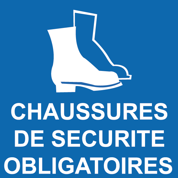 Panneau alu chaussures de sécurité obligatoires - Promociel