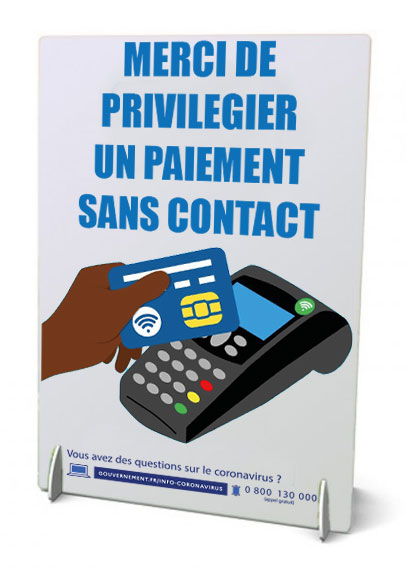 Chevalet a4 de comptoir paiement sans contact coronavirus - Promociel