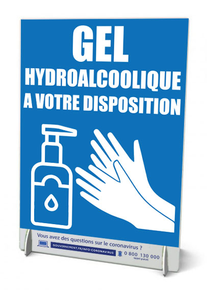 Chevalet a4 de comptoir gel hydroalcoolique à votre disposition - Promociel