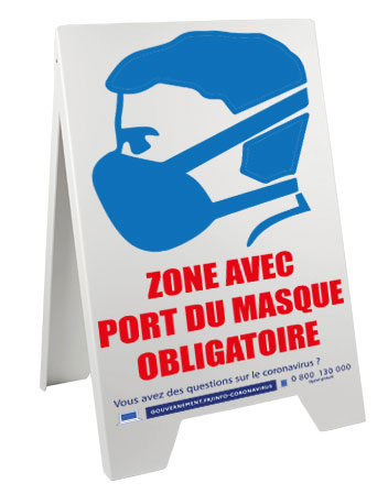 Chevalet 100 x 55 cm de sol port du masque obligatoire - Promociel