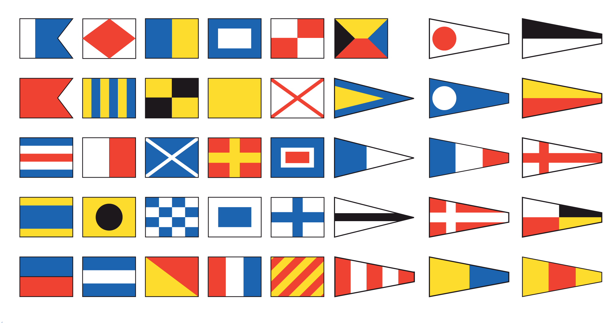 Drapeaux du code maritime format 30 x 40 cm - Promociel