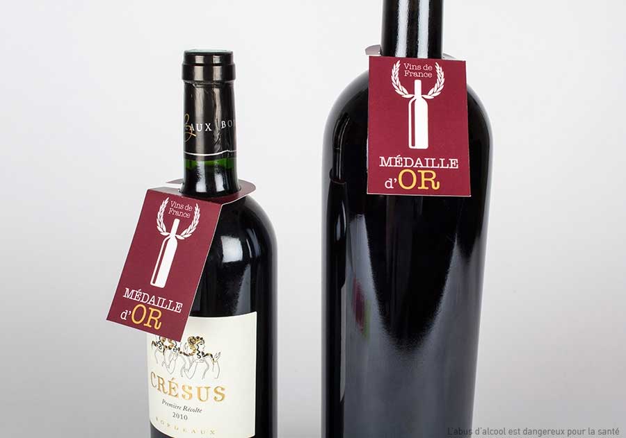 Collerette de bouteille personnalis&eacute;e recto seul les 1000 ex - Promociel