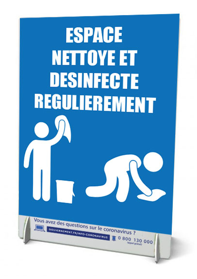 Chevalet a4 de comptoir espace nettoyé - Promociel