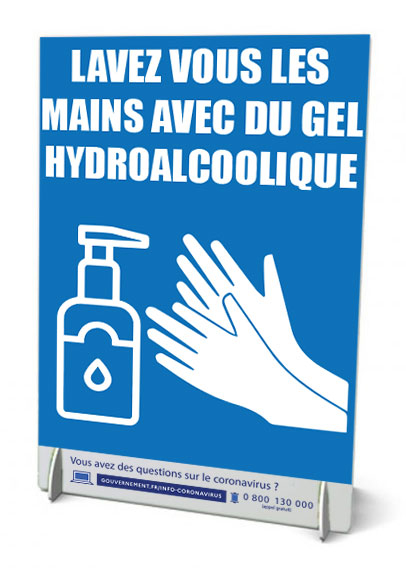 Chevalet a4 de comptoir gel hydroalcoolique - Promociel