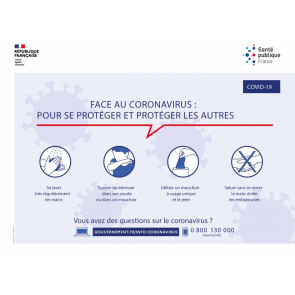 Signalétique pour la lutte contre le Coronavirus Covid-19 affiche de prévention contre la coronavirus disponible chez Promociel