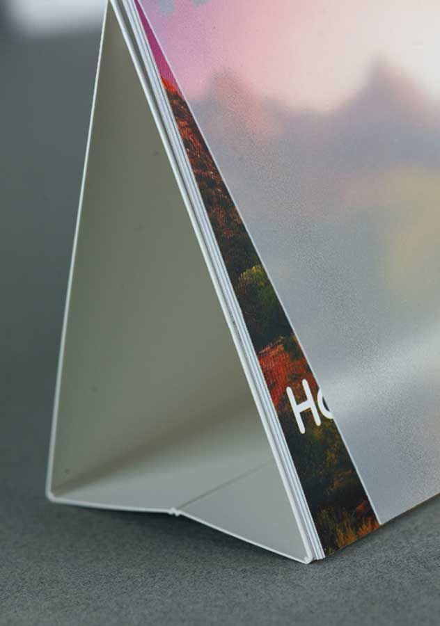 Fond du calendrier chevalet avec finition zoom