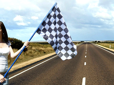 Drapeau à damiers pour commissaires de course