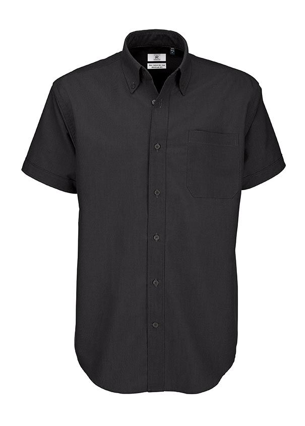 Chemise manches courtes Homme B&C Oxford noire