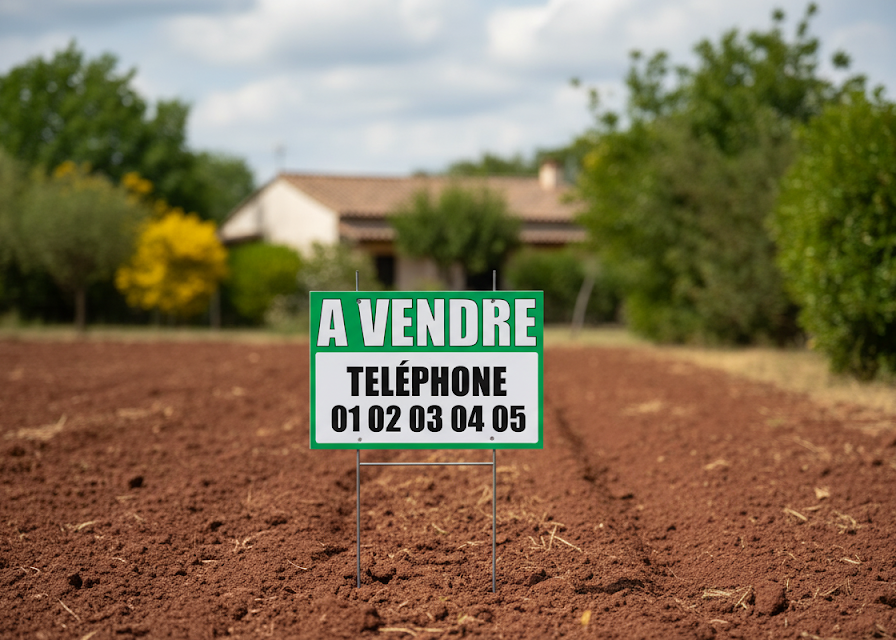 Panneau à vendre planté dans la terre