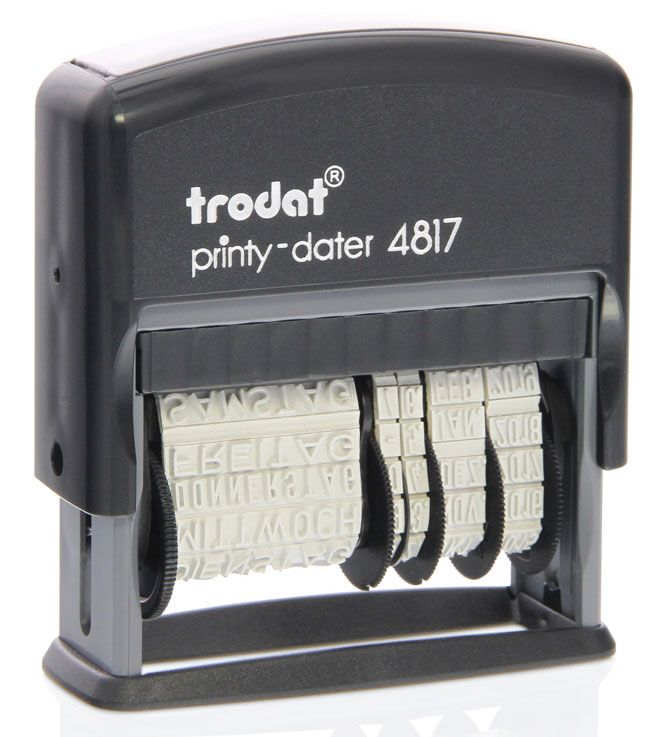 HUAJINGKEJI Artisanat, Tampon Date 4mm Police Espagnol Date Stamp Français Tampon Dateur Rotatif Tampon Bureau Business Stamp Pour Document Fichier Marquage