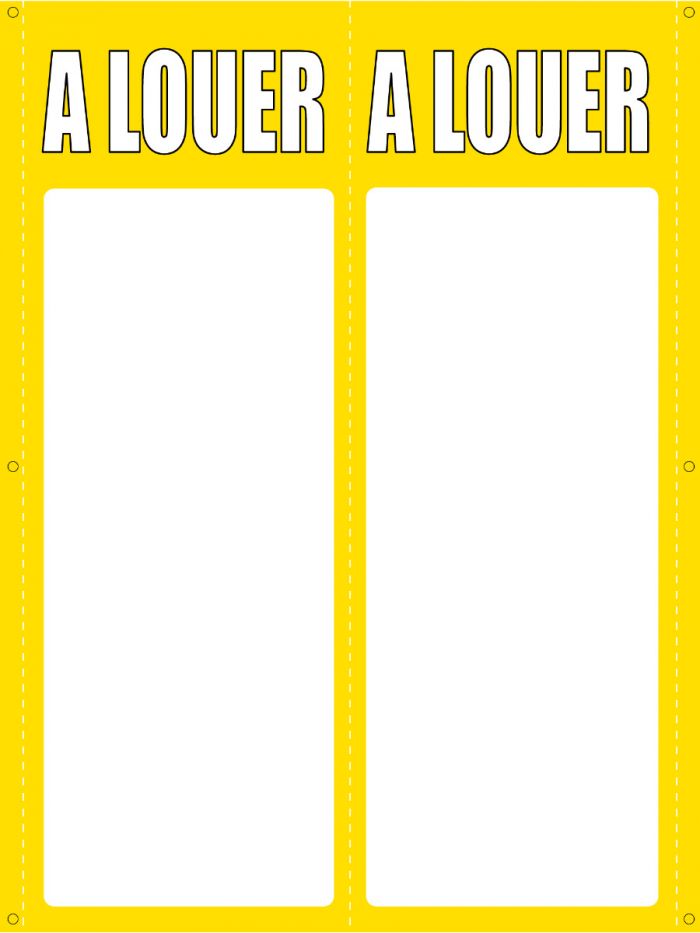 Panneau immobilier à louer double format en V personnalisable