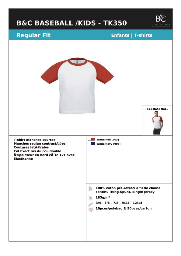 Tshirt blanc et rouge - WOC Factory