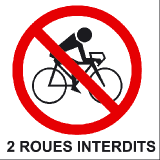 Panneau 2 roues interdits PVC