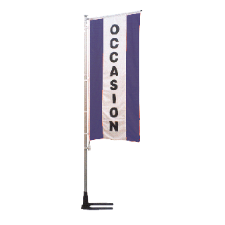 Kit mat drapeau 4m occasion bleu à bandes latérales