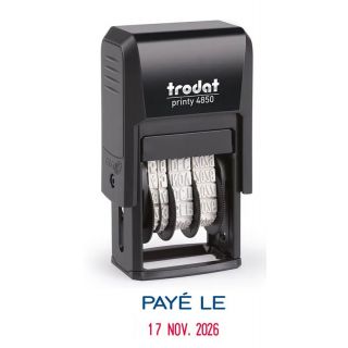 Tampon printy payé le + date ref 4850l2