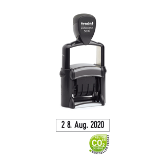 Tampon encreur Trodat Métal Line 5030 dateur label climatiquement neutre