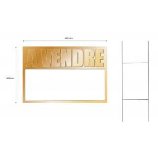 Panneau à vendre 40 x 60 cm or à planter avec le panneau et la tringle séparée