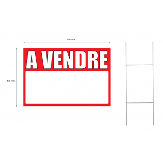 Panneau à vendre 40 x 60 cm rouge à planter avec panneau et tringle séparé