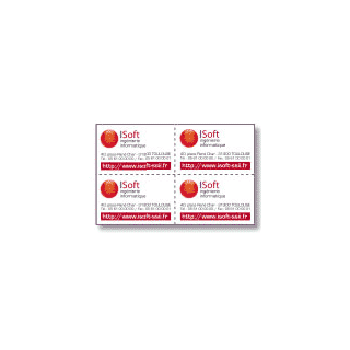 Carte de visite autocollante 4 adhésifs 1000 ex