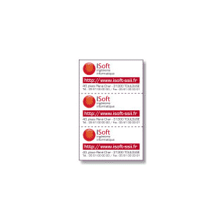 Carte de visite autocollante avec 3 adhésifs personnalisé (1000 ex)