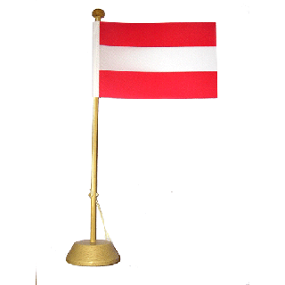 Drapeau de table Autriche en bois vernis