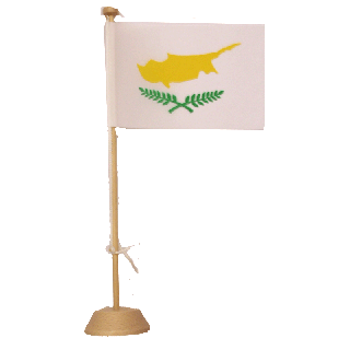 Drapeau de table Chypre en bois vernis