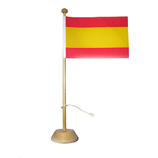 Drapeau de table Espagne en bois vernis