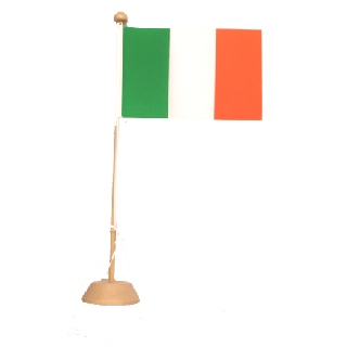 Drapeau de table Irlande en bois vernis