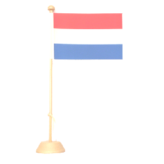 Drapeau de table Luxembourg en bois vernis