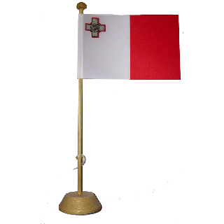Drapeau de table Malte en bois vernis