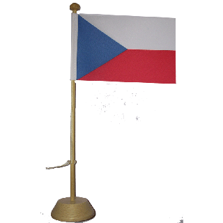 Drapeau de table République Tchèque en bois vernis